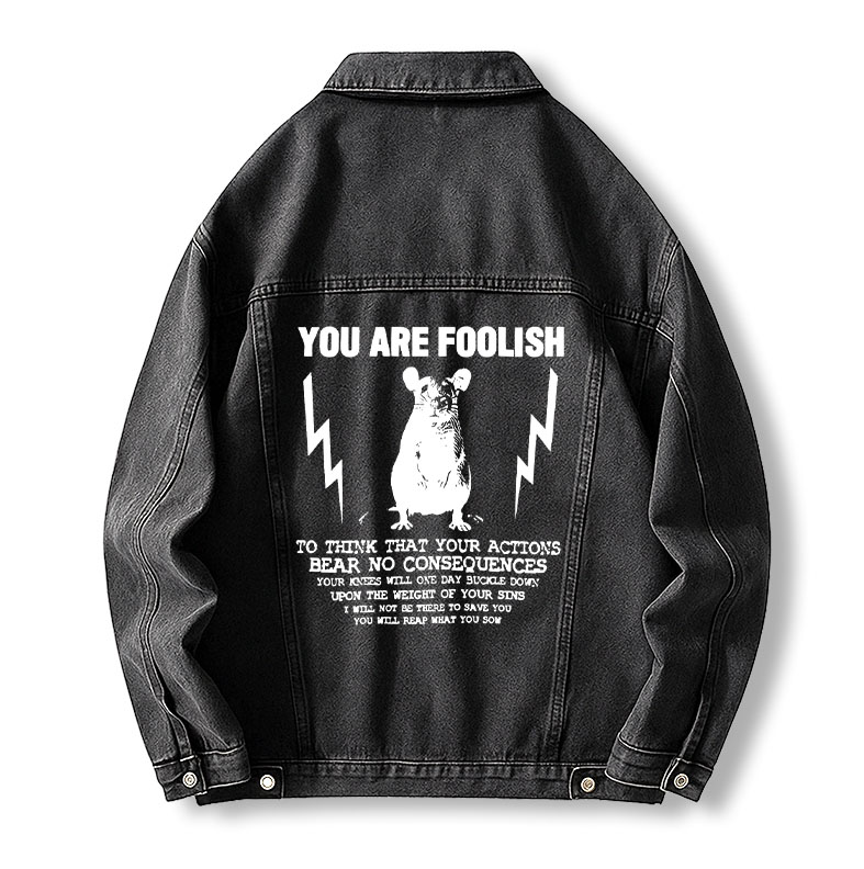 Tokyocanvas You Are Foolish Rat Meme Jean Jackets