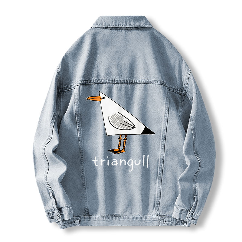 Tokyocanvas Triangull Triangle Seagull Bird Jean Jackets