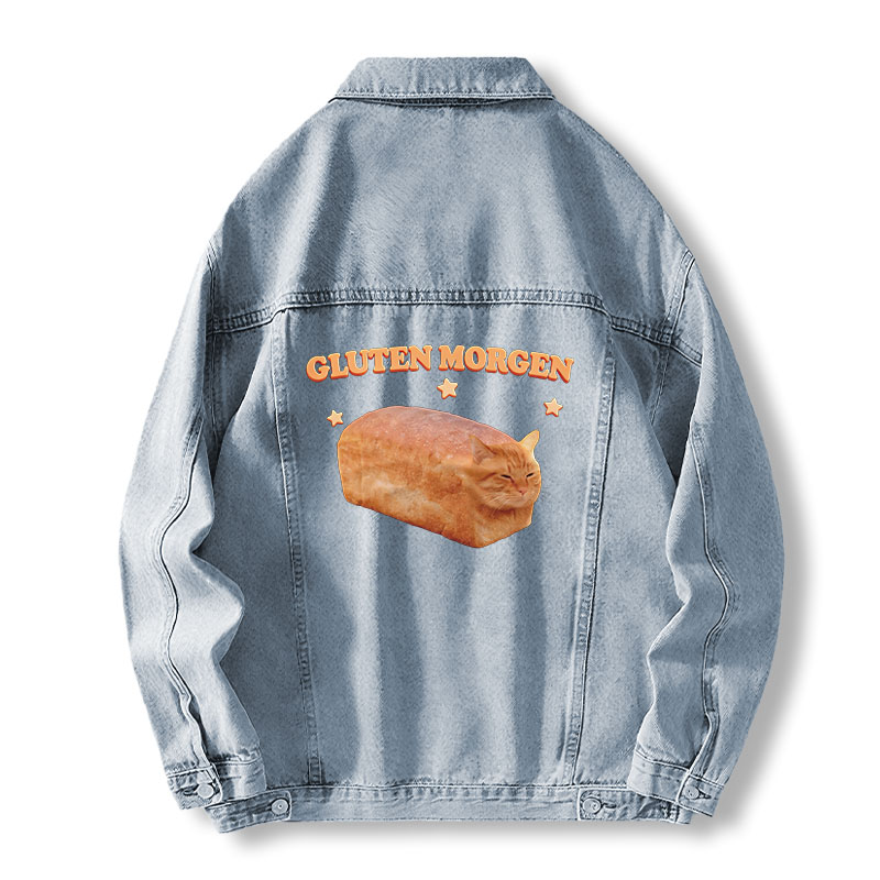 Tokyocanvas Silly Gluten Cat Jean Jackets