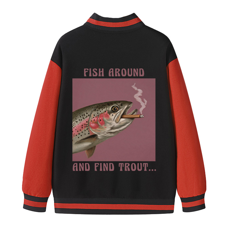 Tokyocanvas Smoking Trout Varsity Jacket