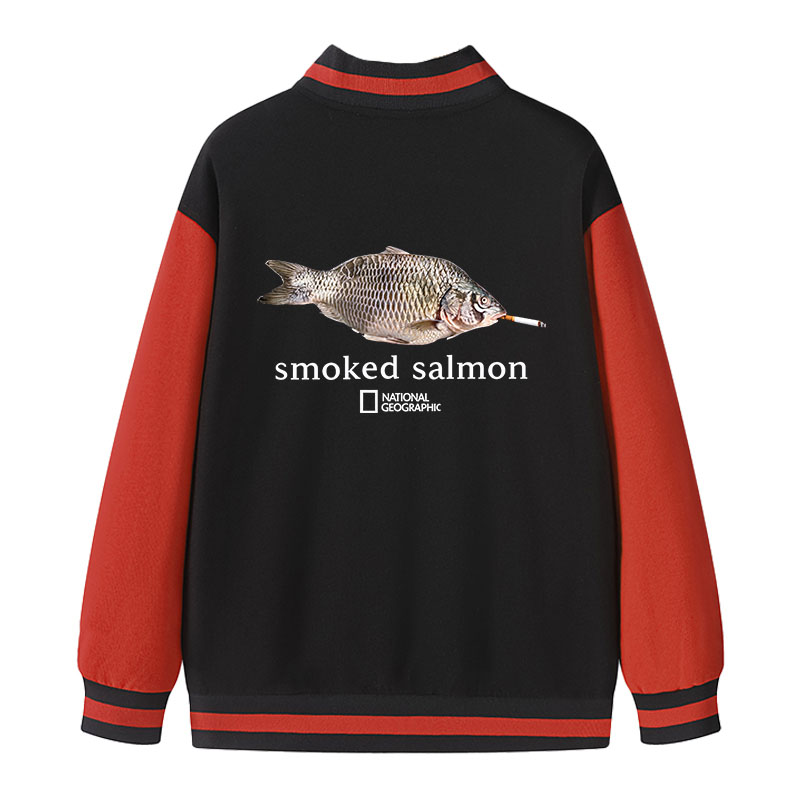 Tokyocanvas Smoked Salmon Varsity Jacket