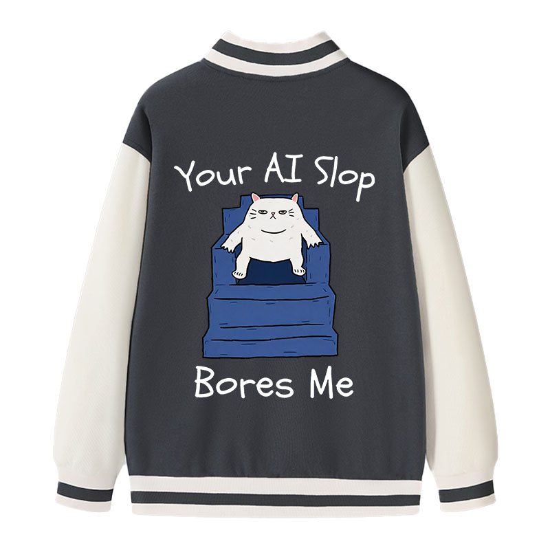 Tokyocanvas AI Slop Bores Me Varsity Jacket