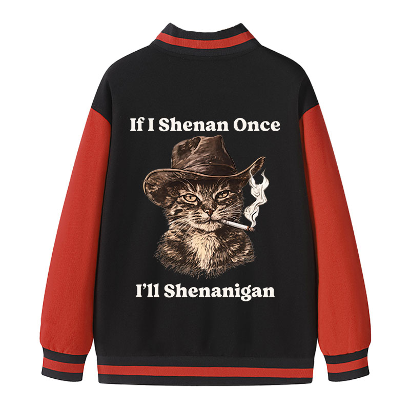 Tokyocanvas Funny Unhinged Cat Varsity Jacket