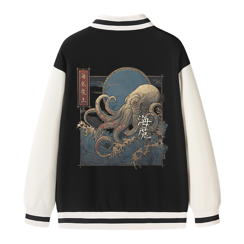 Tokyocanvas Kraken Ukiyo-e Varsity Jacket