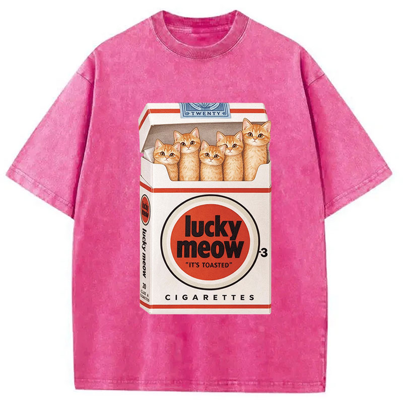 Tokyocanvas Lucky Meow Washed T-Shirt