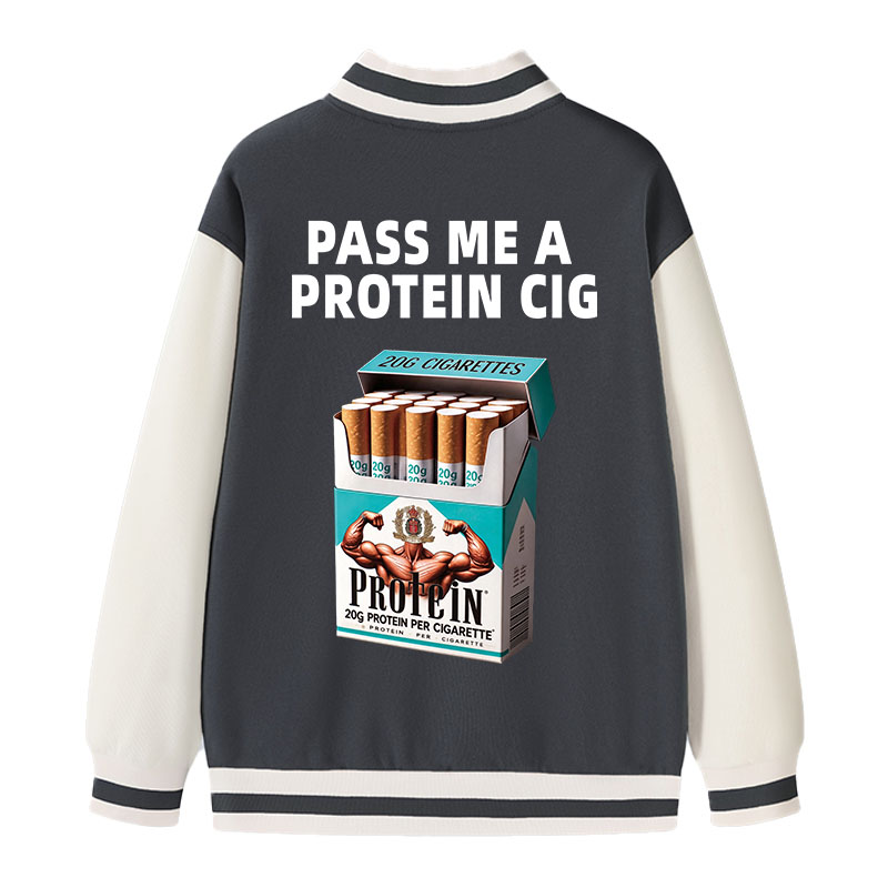 Tokyocanvas Pass Me A Protein Varsity Jacket