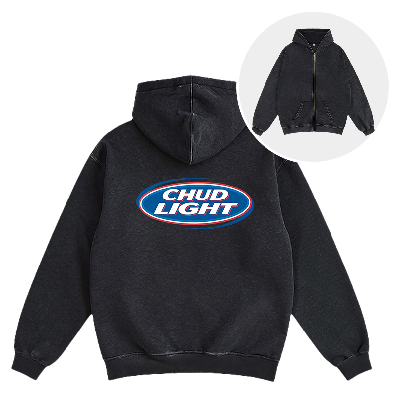 Tokyocanvas Chud Light Washed Zip Hoodie