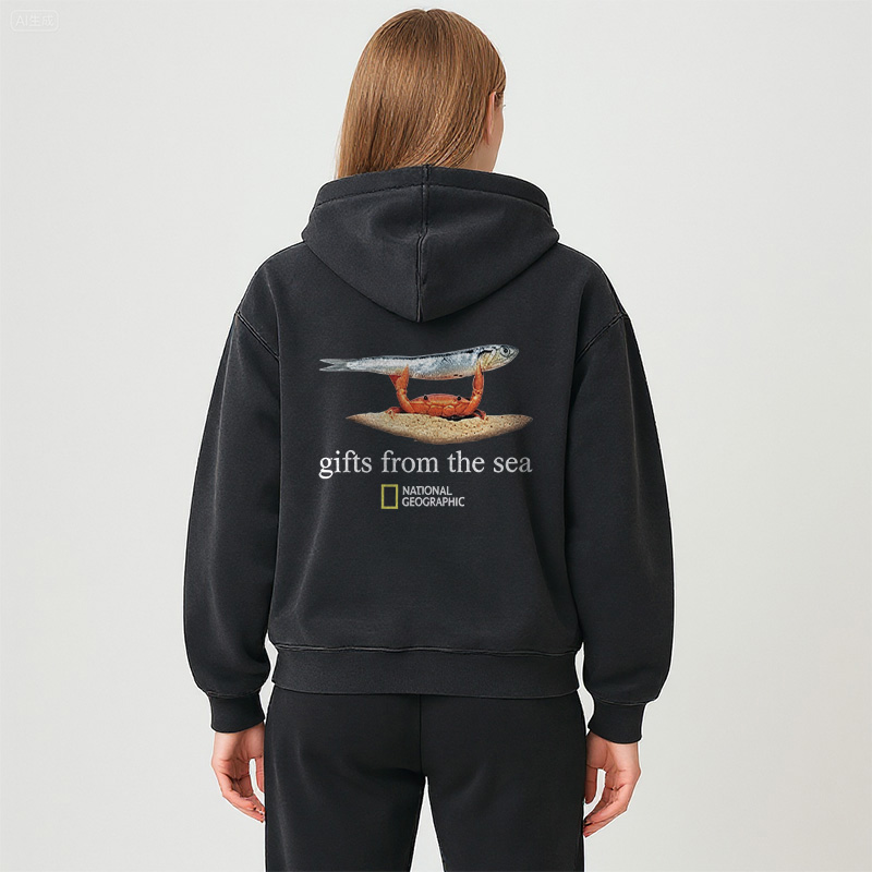 Tokyocanvas Gifts From The Sea Washed Zip Hoodie