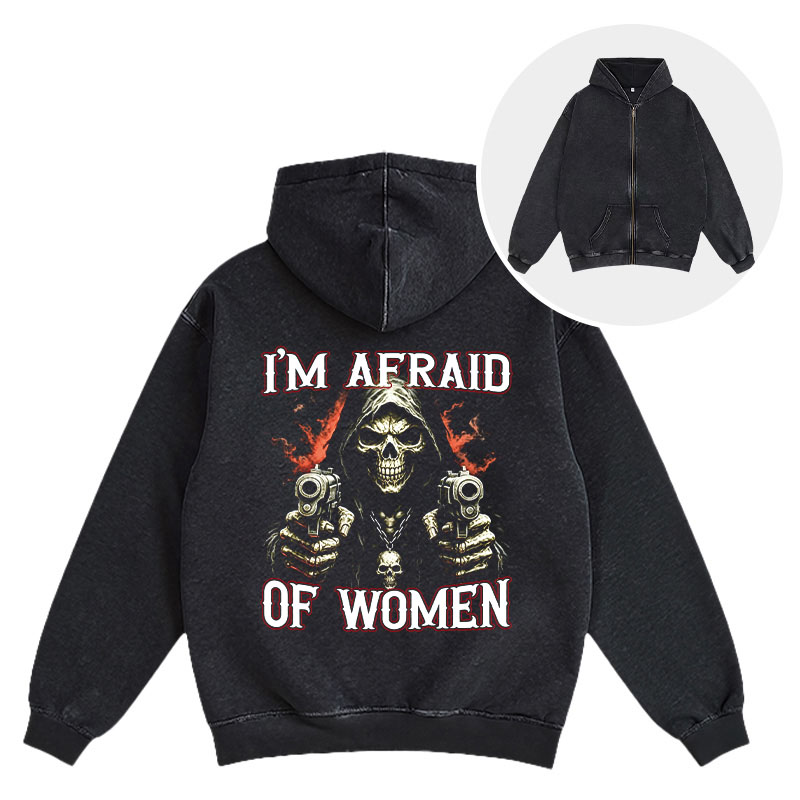 Tokyocanvas I'm Afraid Of Women Washed Zip Hoodie