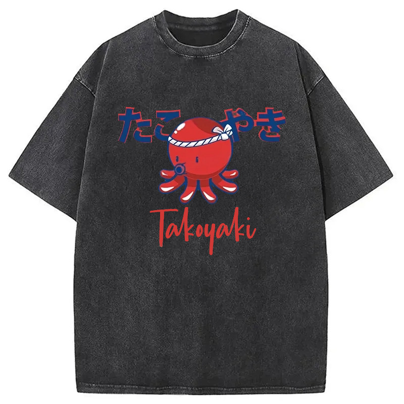 Tokyocanvas Japanese Traditional Takoyaki Washed T-Shirt