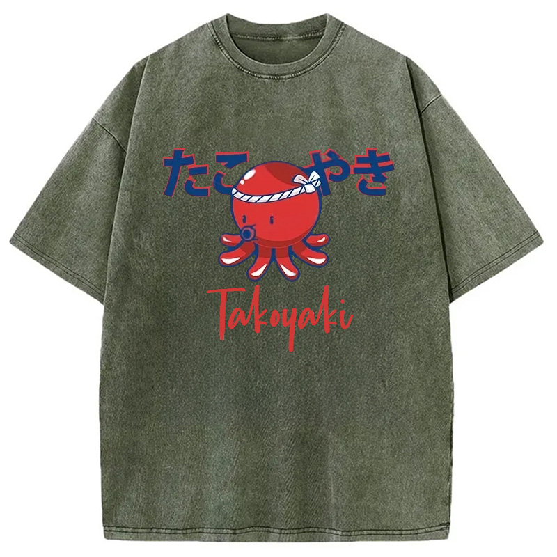 Tokyocanvas Japanese Traditional Takoyaki Washed T-Shirt
