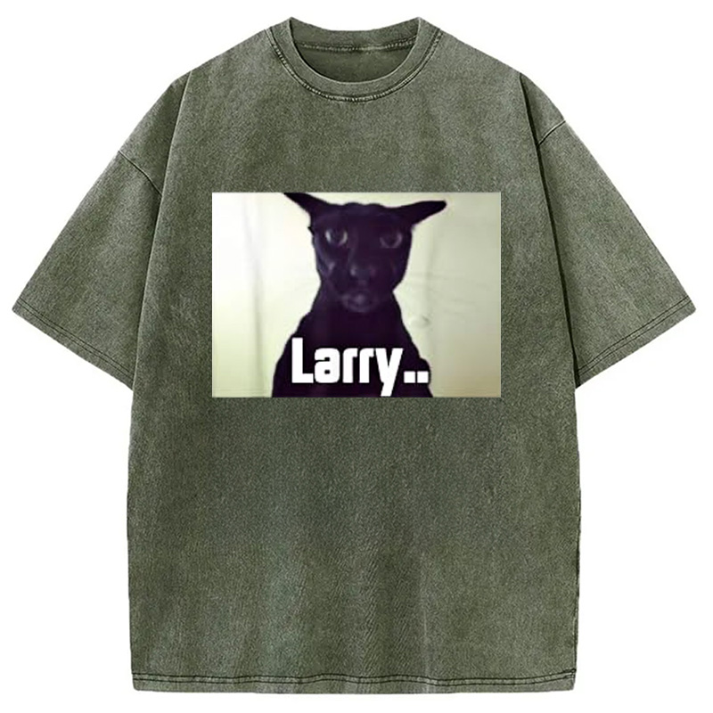 Tokyocanvas Evil Larry Meme Larry Cat Meme Washed T-Shirt