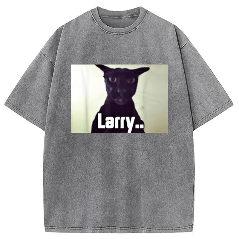Tokyocanvas Evil Larry Meme Larry Cat Meme Washed T-Shirt