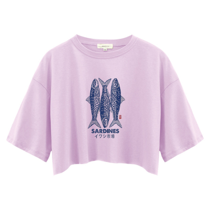 Tokyocanvas Sardines Market Crop Top
