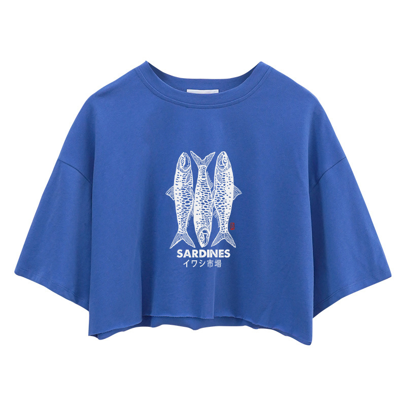 Tokyocanvas Sardines Market Crop Top