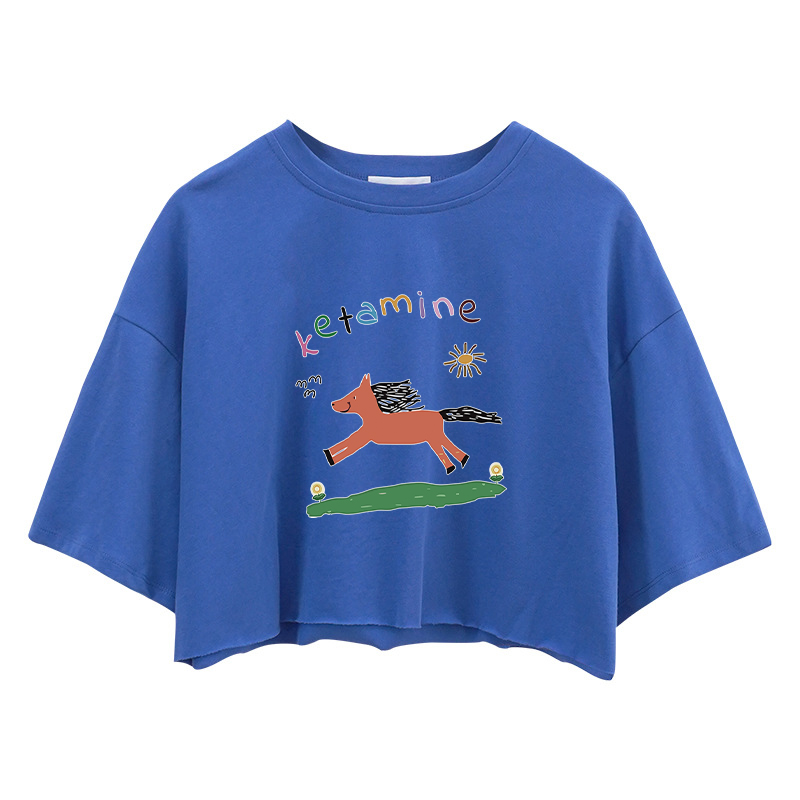 Tokyocanvas Running Orange Pony Crop Top