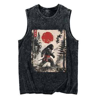 Tokyocanvas Japanese Samurai Bigfoot Washed Tank