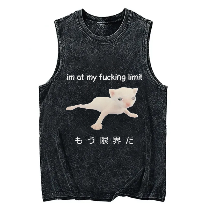 Tokyocanvas Cat Reaching Its Limit Washed Tank