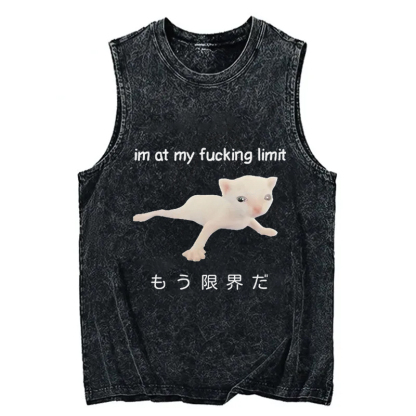 Tokyocanvas Cat Reaching Its Limit Washed Tank