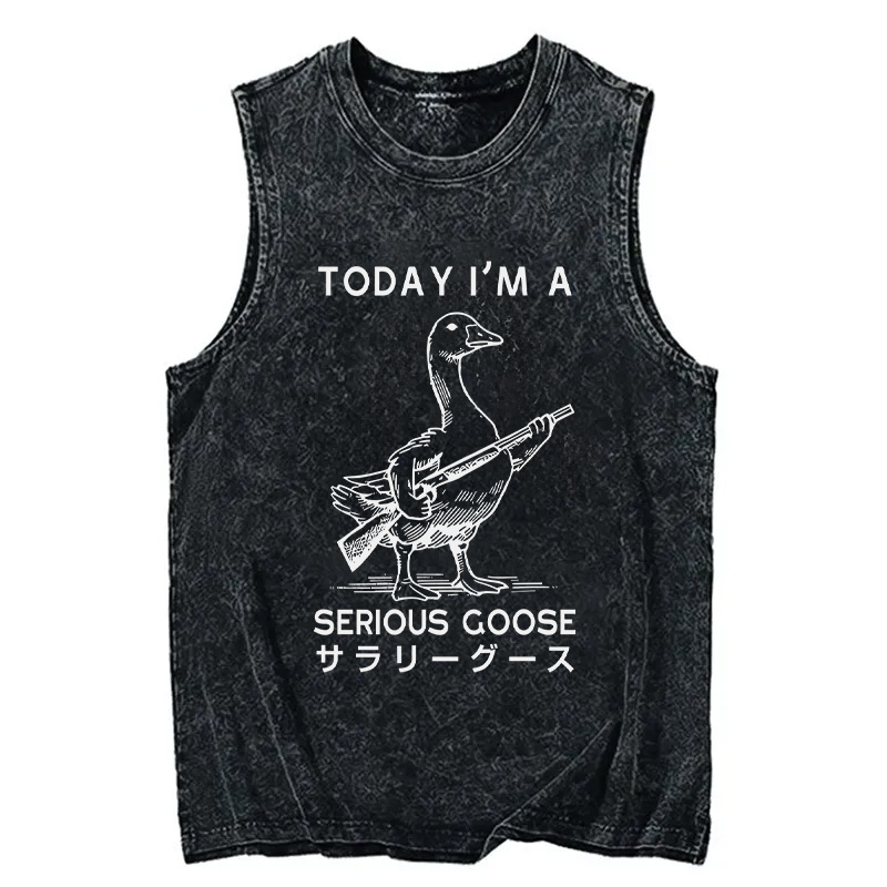 Tokyocanvas Serious Stupid Goose Washed Tank