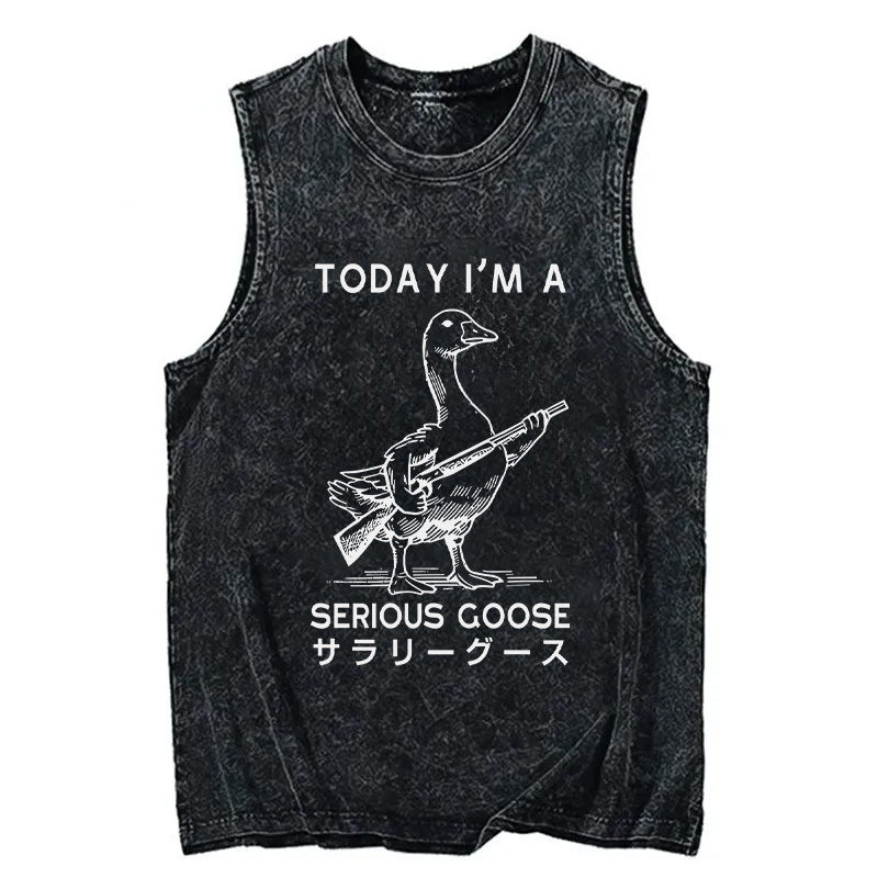 Tokyocanvas Serious Stupid Goose Washed Tank