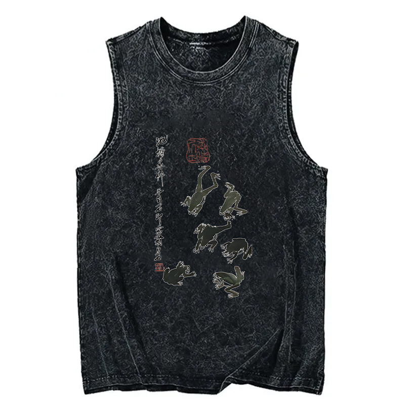 Tokyocanvas Retro Japan Frog Washed Tank