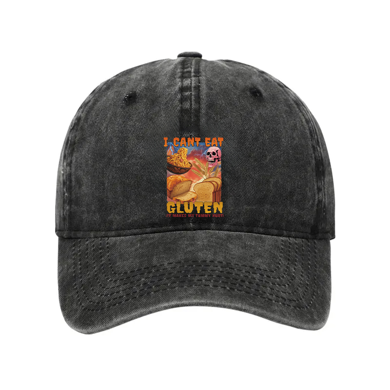 Tokyocanvas I Can't Eat Gluten Funny Meme Washed Cap