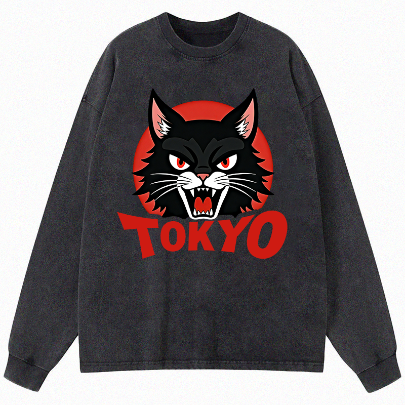 Tokyocanvas Logo Gift Long Sleeve Washed T-Shirt
