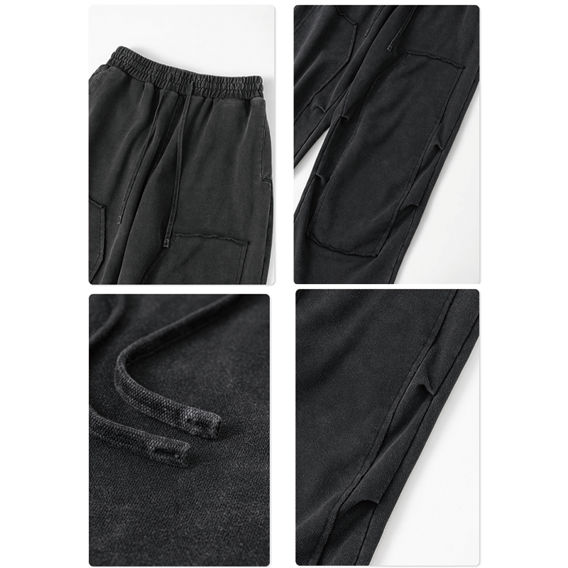Tokyocanvas Raw-edge Straight-leg Sweatpants