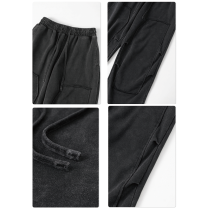 Tokyocanvas Raw-edge Straight-leg Sweatpants