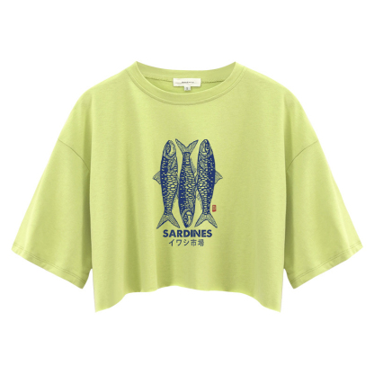 Tokyocanvas Sardines Market Crop Top