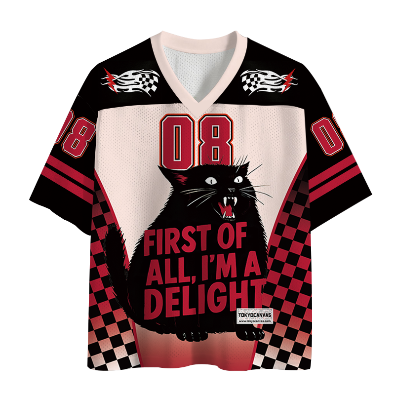 Tokyocanvas Roaring Black Cat Mesh Jersey