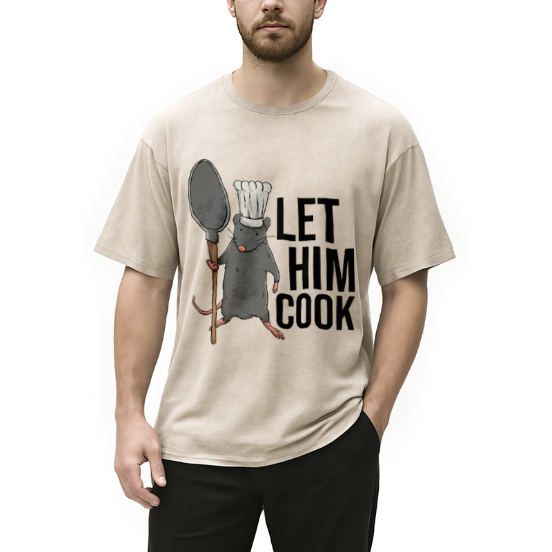 Tokyocanvas Funny Let Him Cook Mouse Washed T-Shirt