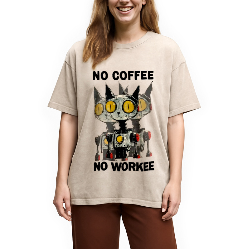 Tokyocanvas No Coffee No Workee Washed T-Shirt
