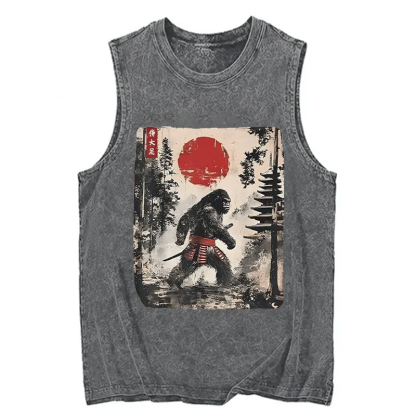 Tokyocanvas Japanese Samurai Bigfoot Washed Tank