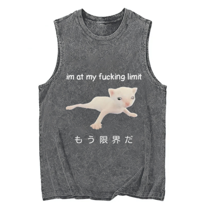 Tokyocanvas Cat Reaching Its Limit Washed Tank