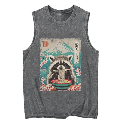 Tokyocanvas Please Give Raccoon A Discount Washed Tank