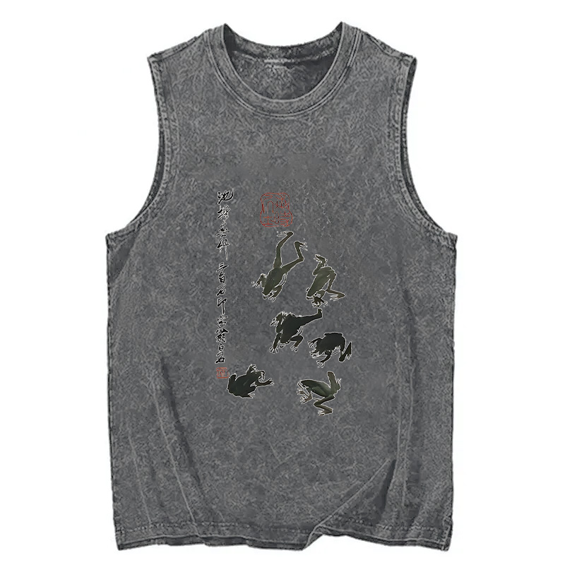 Tokyocanvas Retro Japan Frog Washed Tank