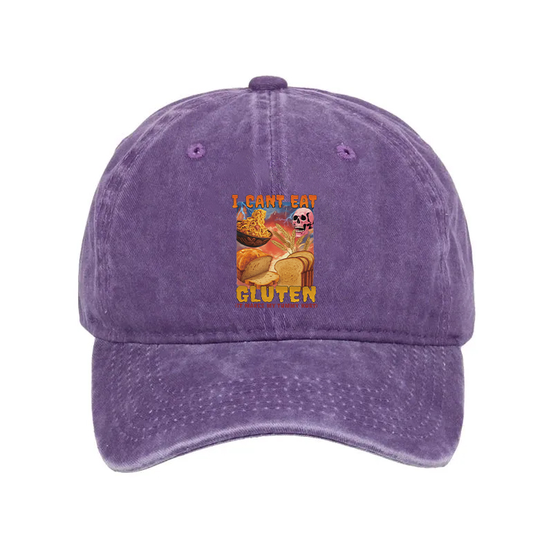 Tokyocanvas I Can't Eat Gluten Funny Meme Washed Cap