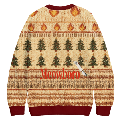Tokyocanvas Yellow Custom Cigarette Christmas Ugly Sweatshirt