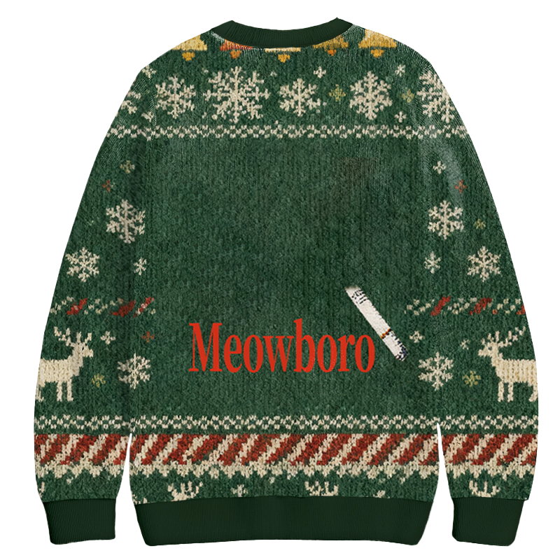 Tokyocanvas Green Custom Cigarette Christmas Ugly Sweatshirt