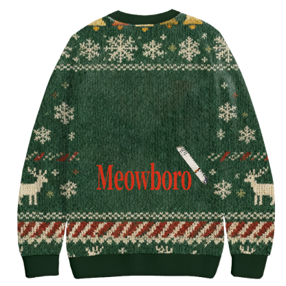 Tokyocanvas Green Custom Cigarette Christmas Ugly Sweatshirt