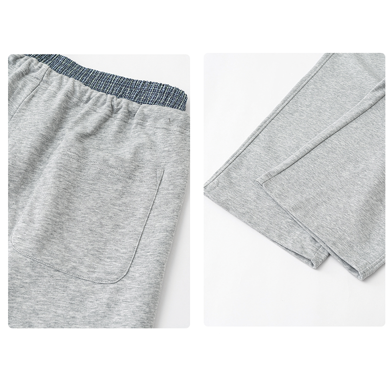 Tokyocanvas Patchwork Double-waistband Wide-leg Sweatpants