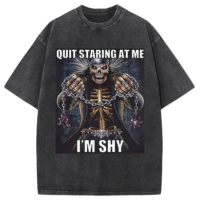 Tokyocanvas	 Quit Staring At Me Im Shy DTG Printing Washed T-Shirt