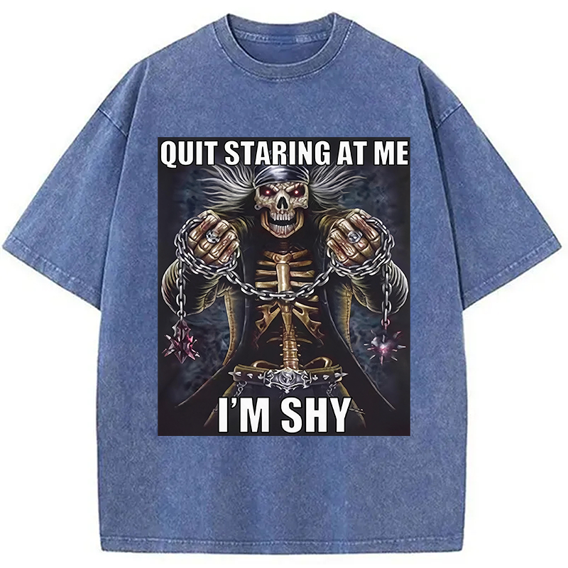 Tokyocanvas	 Quit Staring At Me Im Shy DTG Printing Washed T-Shirt