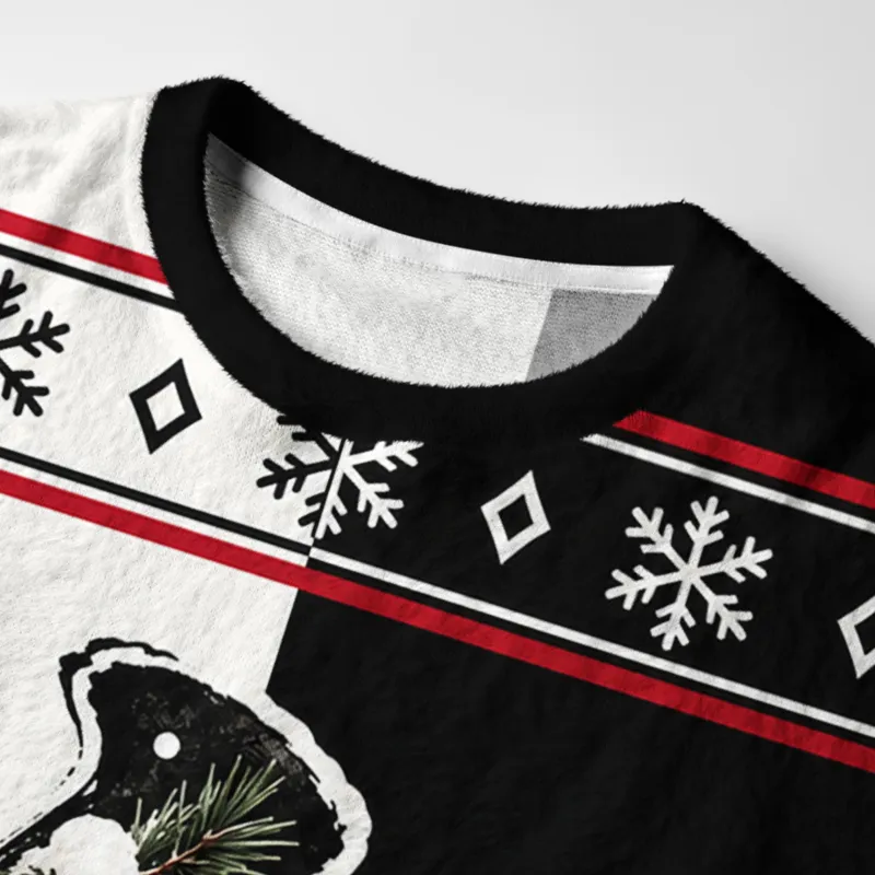 Tokyocanvas Winter Kanji Fuzzy Christmas Ugly Sweatshirt
