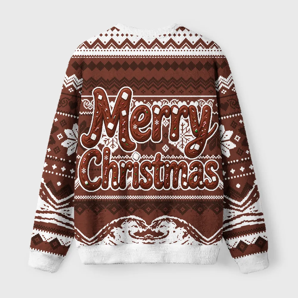 Tokyocanvas Cocoa Wave Fuzzy Christmas Ugly Sweatshirt
