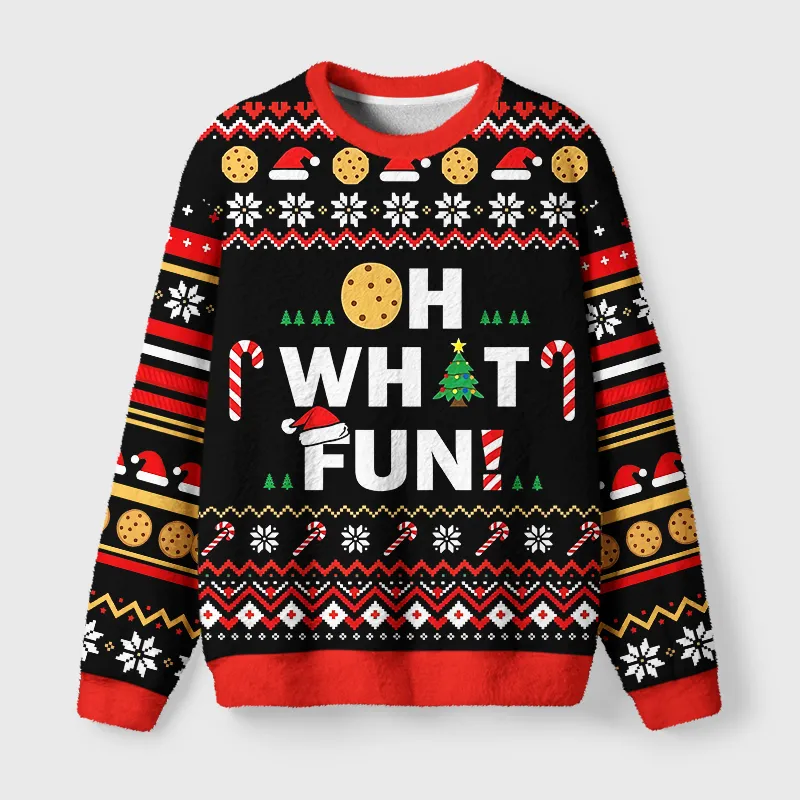 Tokyocanvas Christmas Funny Season Vibe Fuzzy Christmas Ugly Sweatshirt