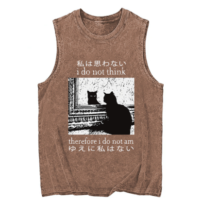 Tokyocanvas Thinking Cat Washed Tank