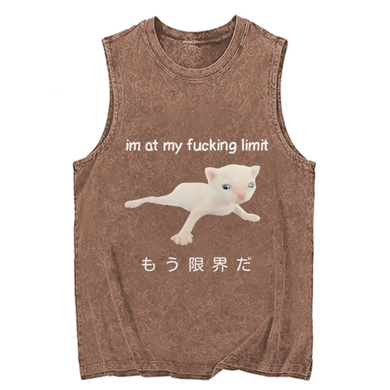 Tokyocanvas Cat Reaching Its Limit Washed Tank